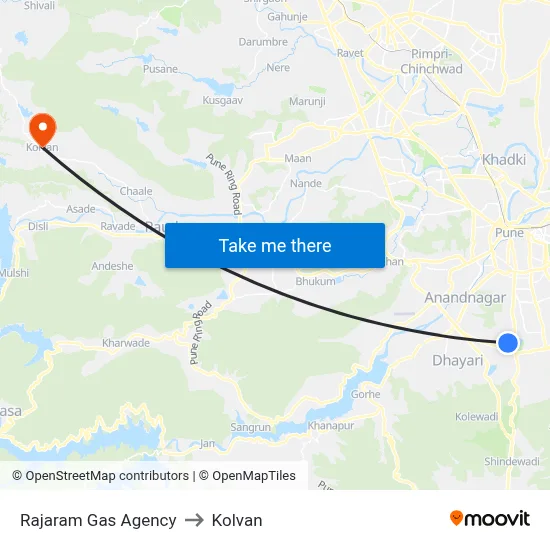 Rajaram Gas Agency to Kolvan map