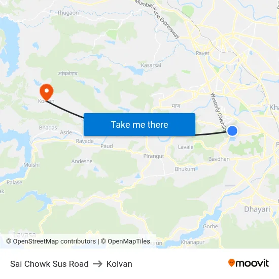 Sai Chowk Sus Road to Kolvan map