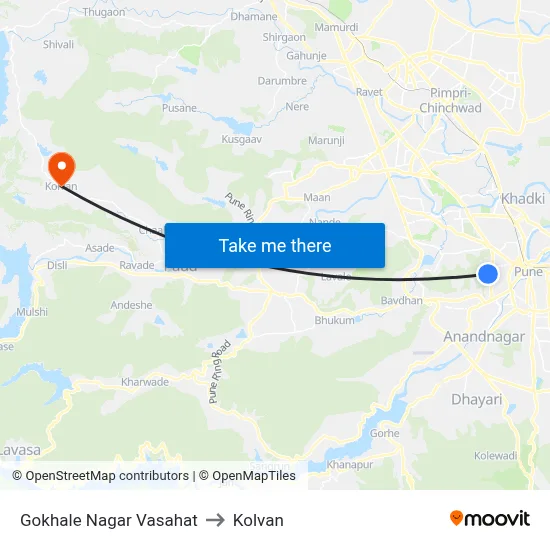 Gokhale Nagar Vasahat to Kolvan map