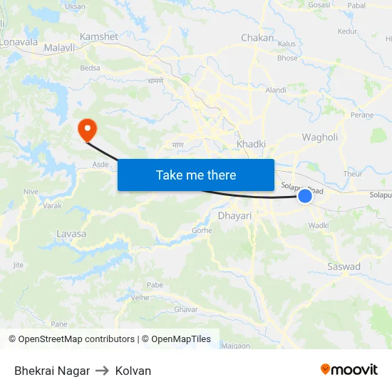 Bhekrai Nagar to Kolvan map