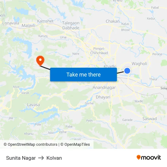 Sunita Nagar to Kolvan map