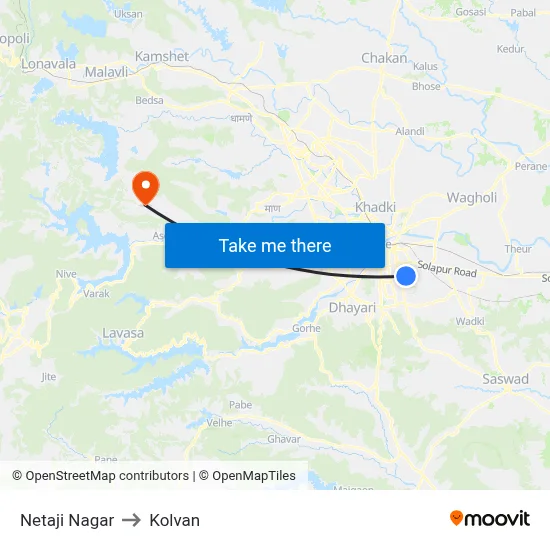 Netaji Nagar to Kolvan map
