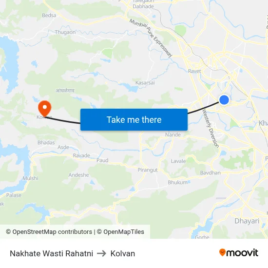 Nakhate Wasti Rahatni to Kolvan map