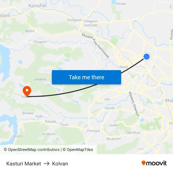 Kasturi Market to Kolvan map