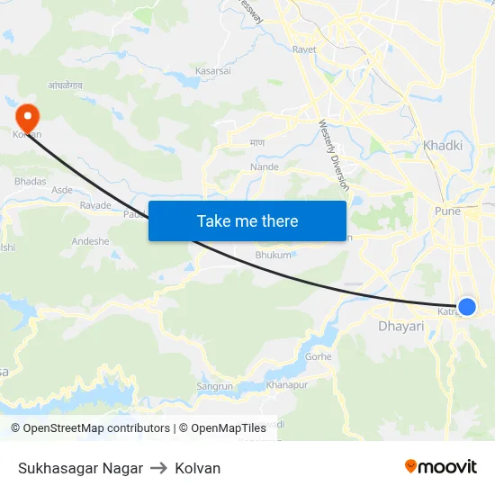 Sukhasagar Nagar to Kolvan map