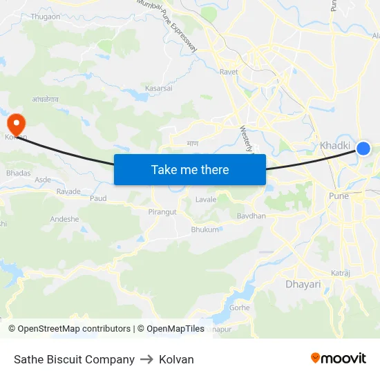 Sathe Biscuit Company to Kolvan map