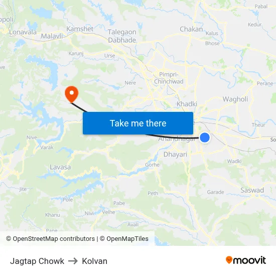 Jagtap Chowk to Kolvan map
