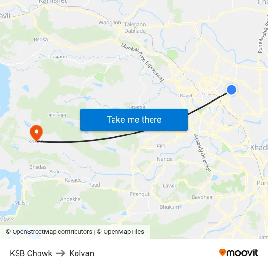 KSB Chowk to Kolvan map