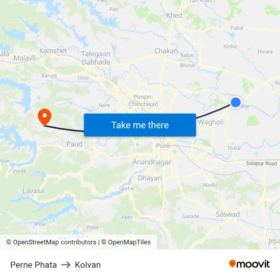 Perne Phata to Kolvan map