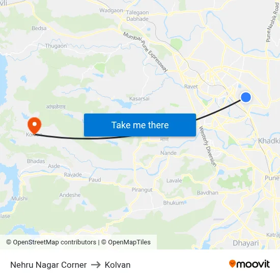 Nehru Nagar Corner to Kolvan map