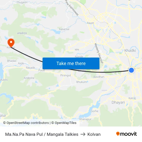 Ma.Na.Pa Nava Pul / Mangala Talkies to Kolvan map