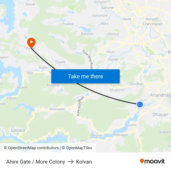 Ahire Gate / More Colony to Kolvan map