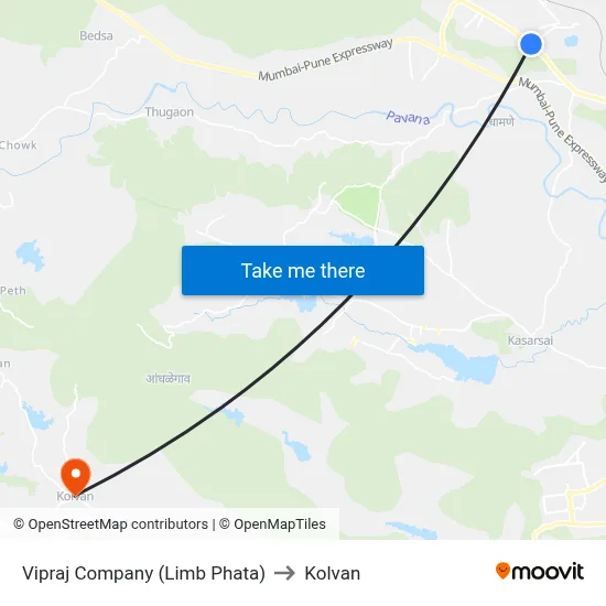 Vipraj Company (Limb Phata) to Kolvan map