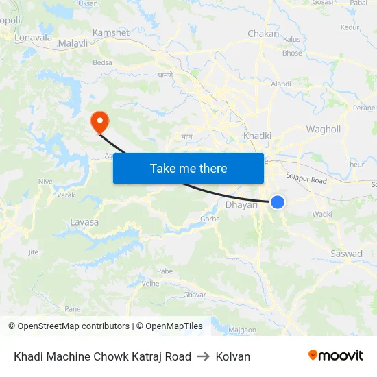 Khadi Machine Chowk Katraj Road to Kolvan map