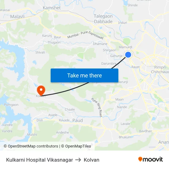 Kulkarni Hospital Vikasnagar to Kolvan map