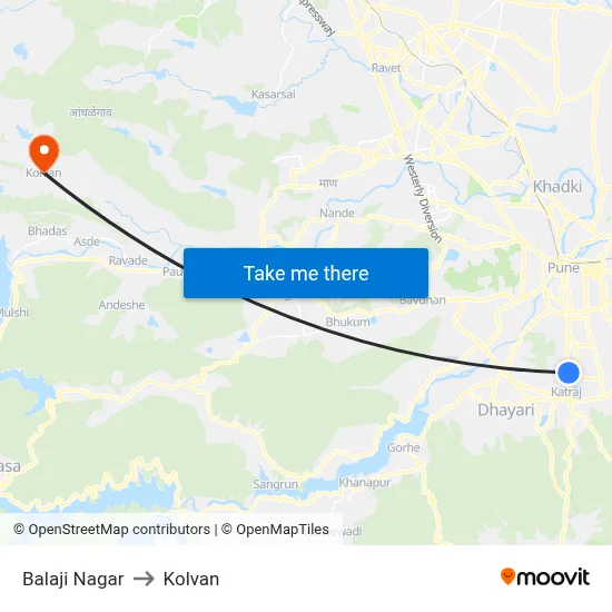 Balaji Nagar to Kolvan map