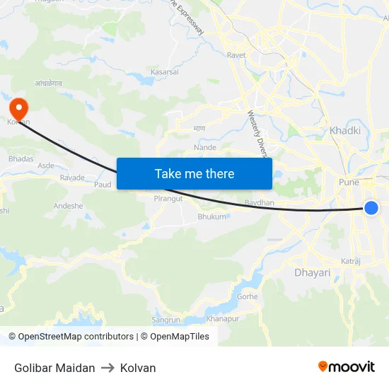 Golibar Maidan to Kolvan map