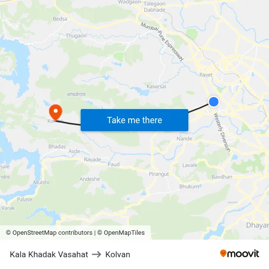 Kala Khadak Vasahat to Kolvan map