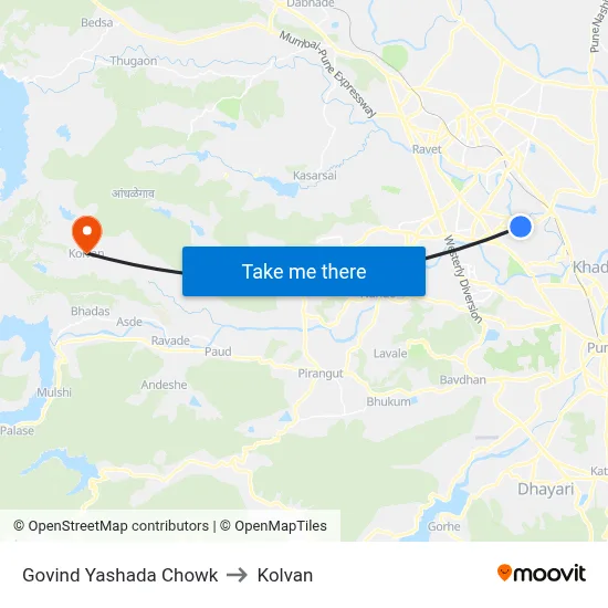 Govind Yashada Chowk to Kolvan map