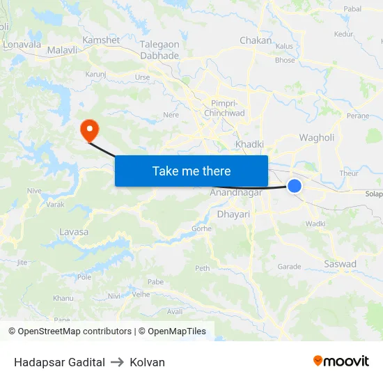 Hadapsar Gadital to Kolvan map