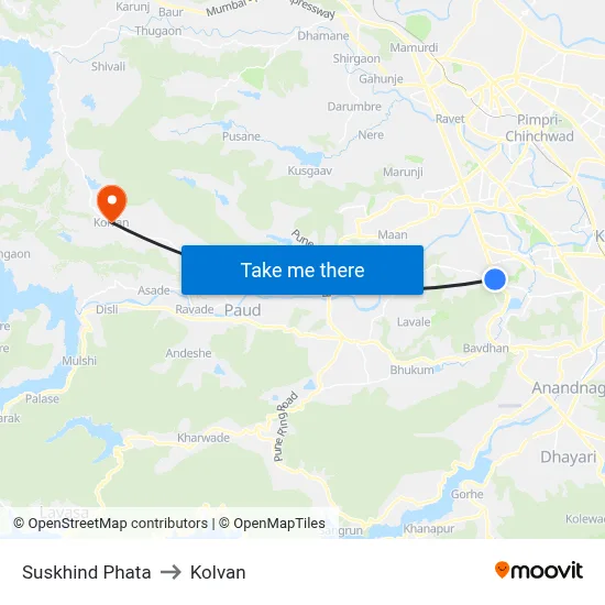 Suskhind Phata to Kolvan map