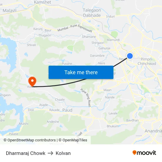 Dharmaraj Chowk to Kolvan map