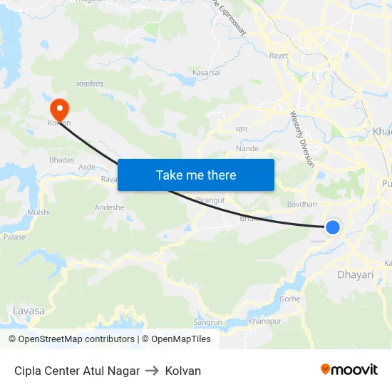 Cipla Center Atul Nagar to Kolvan map