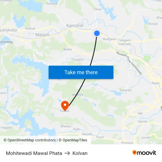 Mohitewadi Mawal Phata to Kolvan map