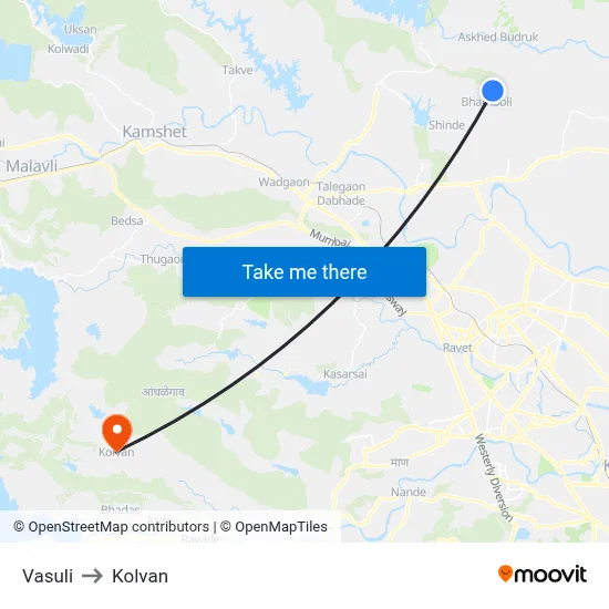 Vasuli to Kolvan map