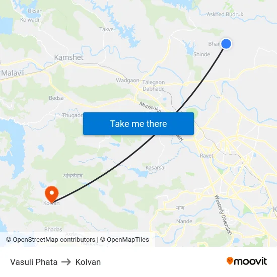 Vasuli Phata to Kolvan map