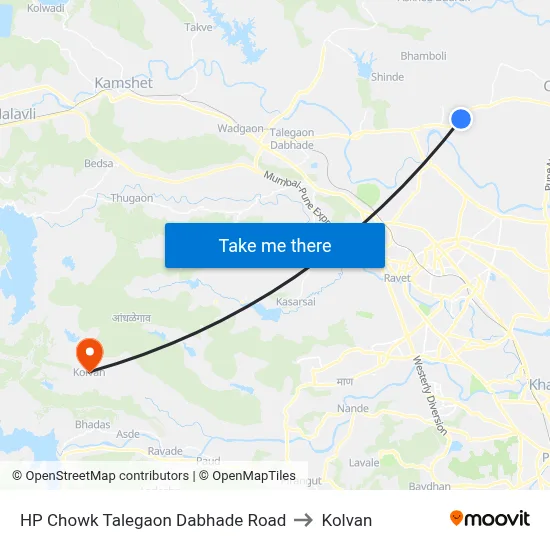 HP Chowk Talegaon Dabhade Road to Kolvan map