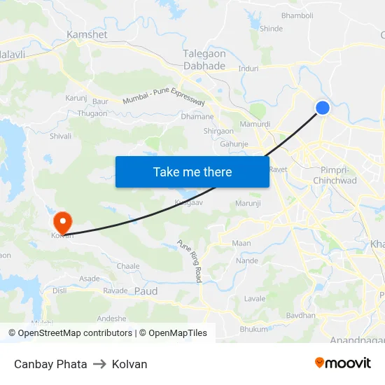 Canbay Phata to Kolvan map