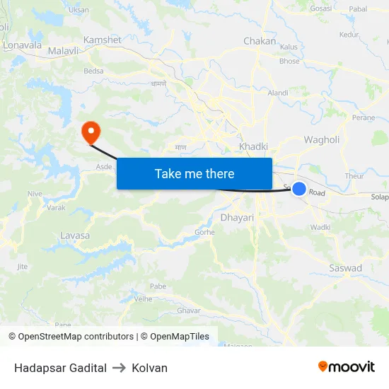 Hadapsar Gadital to Kolvan map