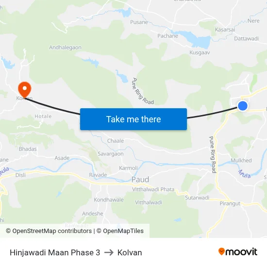 Hinjawadi Maan Phase 3 to Kolvan map