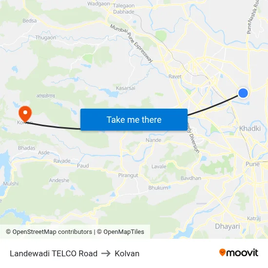 Landewadi TELCO Road to Kolvan map