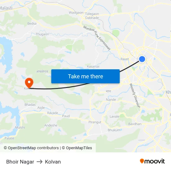 Bhoir Nagar to Kolvan map