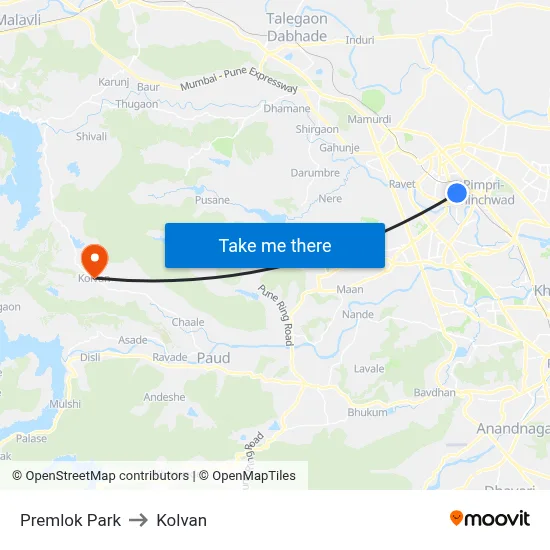 Premlok Park to Kolvan map