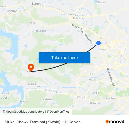 Mukai Chowk Terminal (Kiwale) to Kolvan map