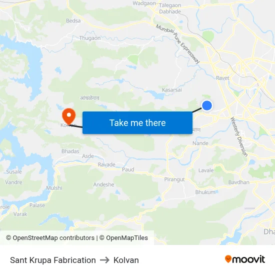 Sant Krupa Fabrication to Kolvan map