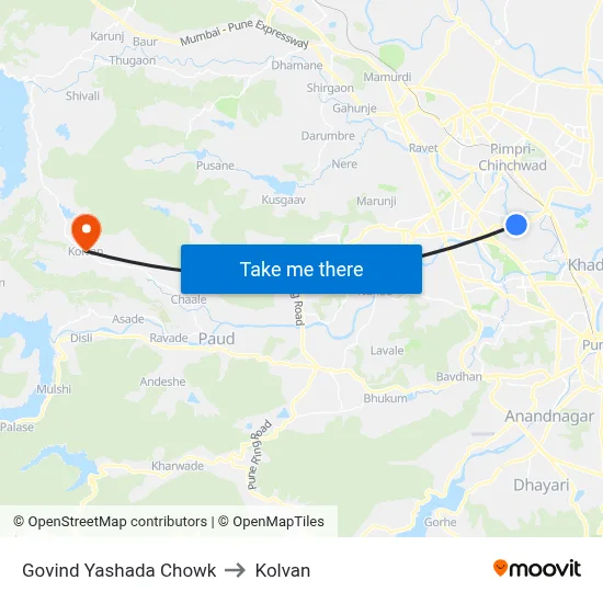 Govind Yashada Chowk to Kolvan map