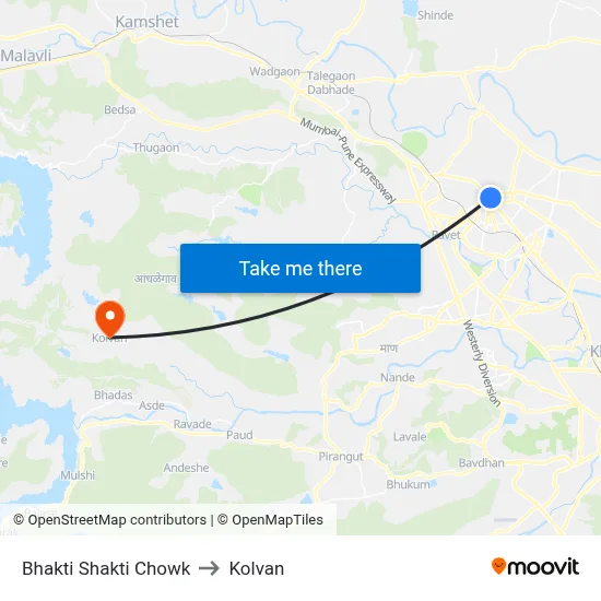 Bhakti Shakti Chowk to Kolvan map