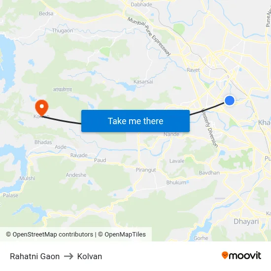 Rahatni Gaon to Kolvan map
