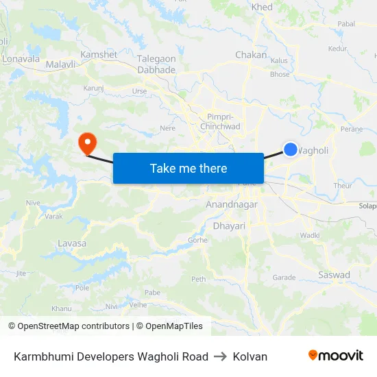 Karmbhumi Developers Wagholi Road to Kolvan map