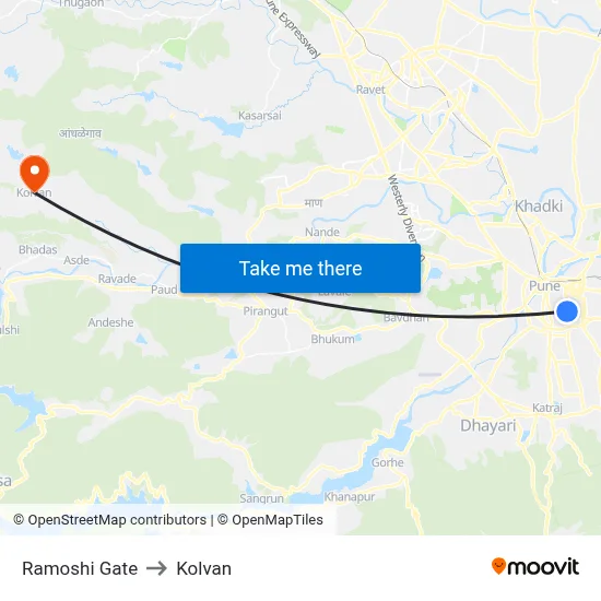 Ramoshi Gate to Kolvan map