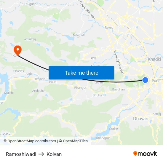 Ramoshiwadi to Kolvan map