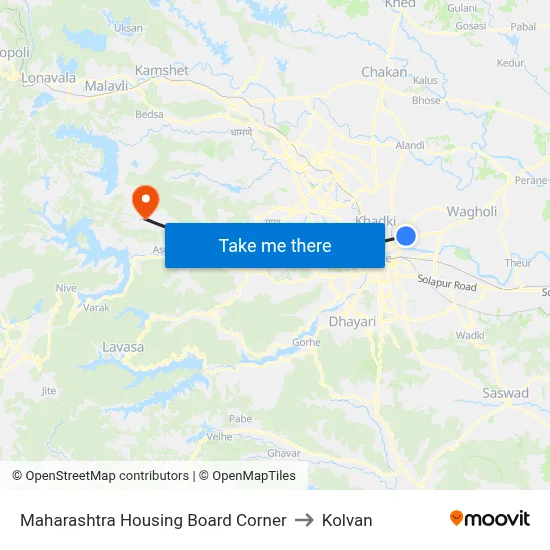Maharashtra Housing Board Corner to Kolvan map