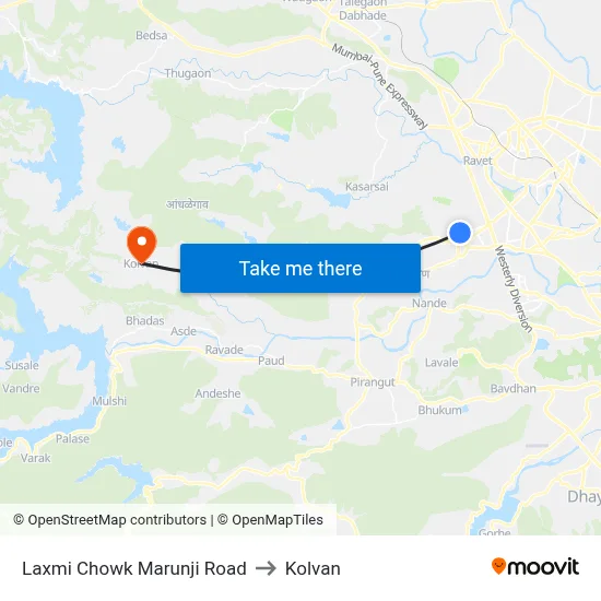 Laxmi Chowk Marunji Road to Kolvan map