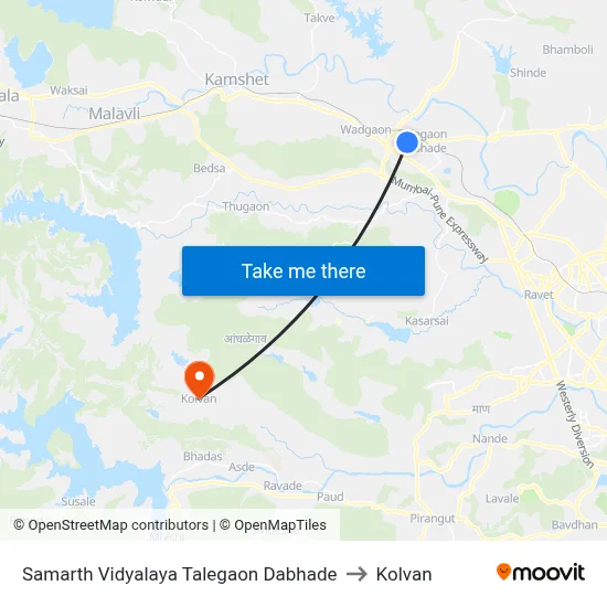 Samarth Vidyalaya Talegaon Dabhade to Kolvan map