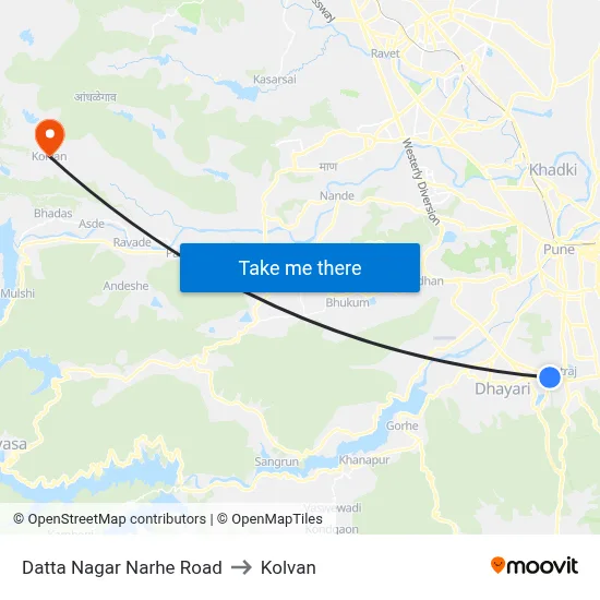 Datta Nagar Narhe Road to Kolvan map