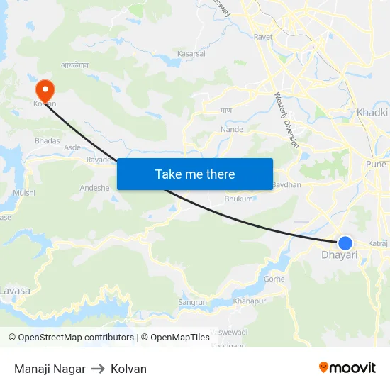 Manaji Nagar to Kolvan map